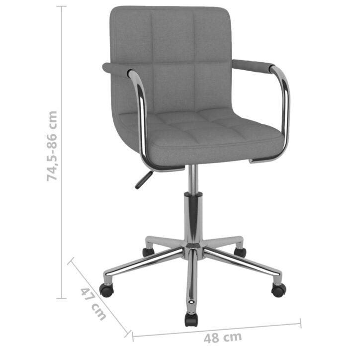 Chaise pivotante de salle à manger Gris clair Tissu – Image 7