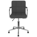 Chaise pivotante de salle à manger Gris foncé Tissu – Image 2