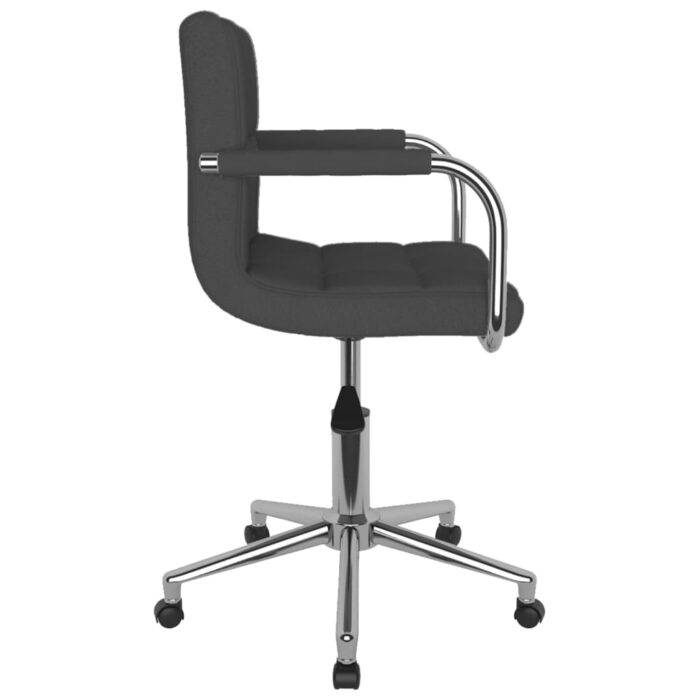 Chaise pivotante de salle à manger Gris foncé Tissu – Image 3