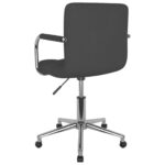 Chaise pivotante de salle à manger Gris foncé Tissu – Image 4
