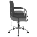 Chaise pivotante de salle à manger Gris foncé Tissu – Image 5