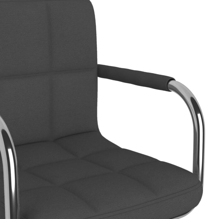 Chaise pivotante de salle à manger Gris foncé Tissu – Image 6