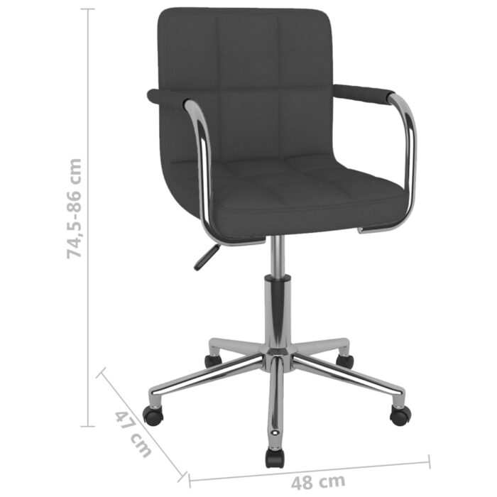 Chaise pivotante de salle à manger Gris foncé Tissu – Image 7
