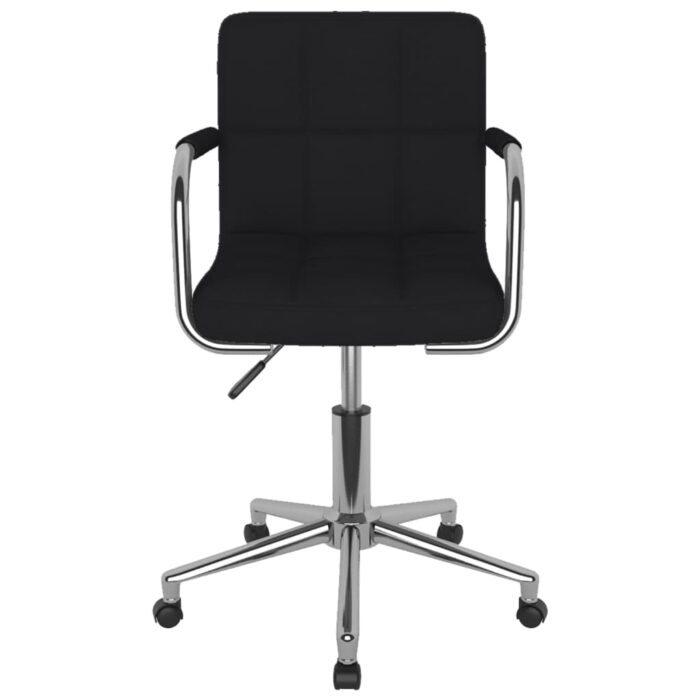 Chaise pivotante de salle à manger Noir Tissu – Image 2