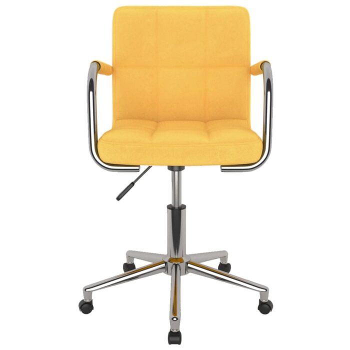 Chaise pivotante de salle à manger Jaune moutarde Tissu – Image 2