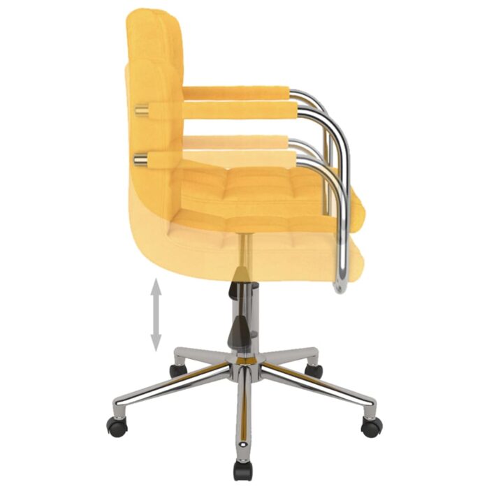 Chaise pivotante de salle à manger Jaune moutarde Tissu – Image 5
