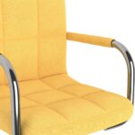 Chaise pivotante de salle à manger Jaune moutarde Tissu – Image 6