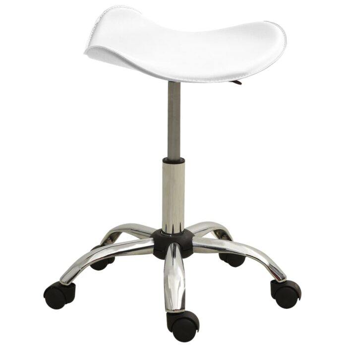 Chaise pivotante de salle à manger Blanc Similicuir – Image 1