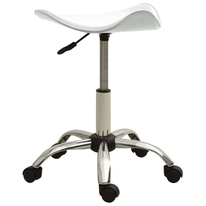 Chaise pivotante de salle à manger Blanc Similicuir – Image 2