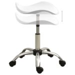 Chaise pivotante de salle à manger Blanc Similicuir – Image 3