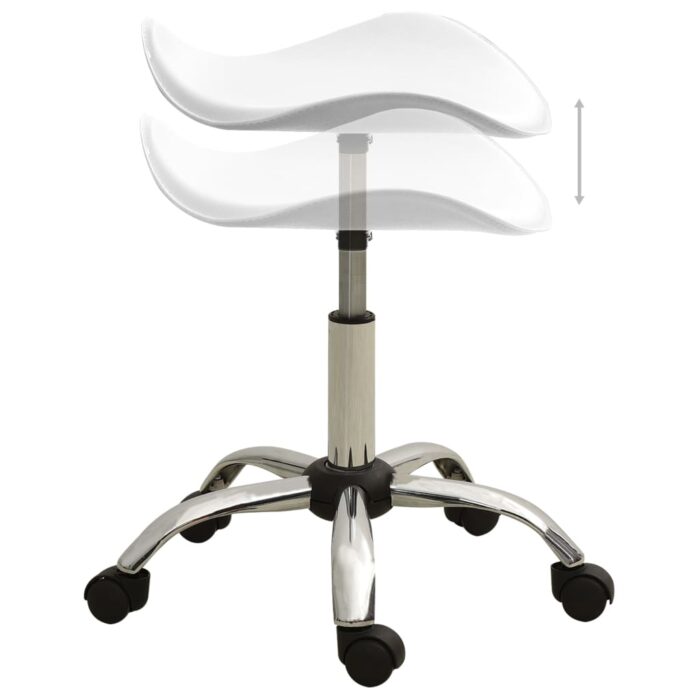 Chaise pivotante de salle à manger Blanc Similicuir – Image 3