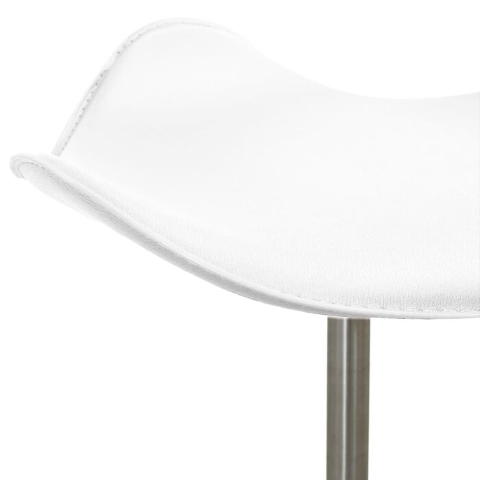 Chaise pivotante de salle à manger Blanc Similicuir – Image 4