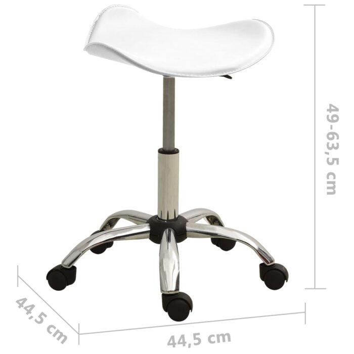 Chaise pivotante de salle à manger Blanc Similicuir – Image 6
