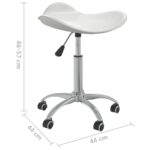 Chaise pivotante de salle à manger Blanc Similicuir – Image 7