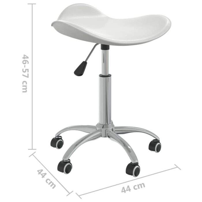 Chaise pivotante de salle à manger Blanc Similicuir – Image 7