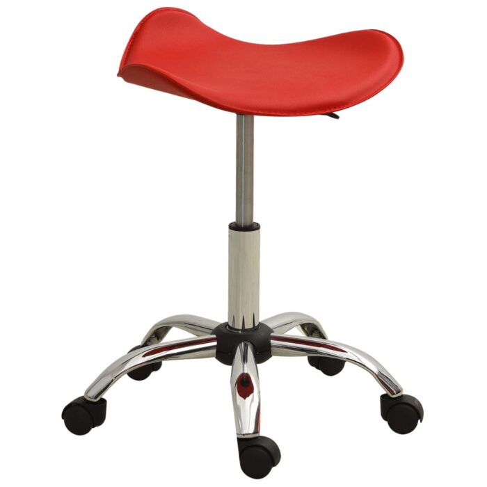 Chaise pivotante à manger Rouge Similicuir – Image 1
