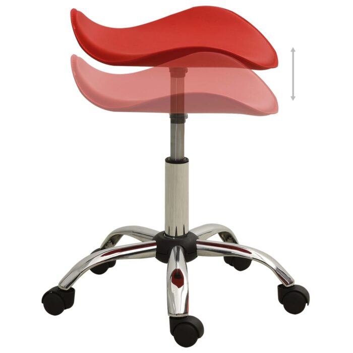 Chaise pivotante à manger Rouge Similicuir – Image 3