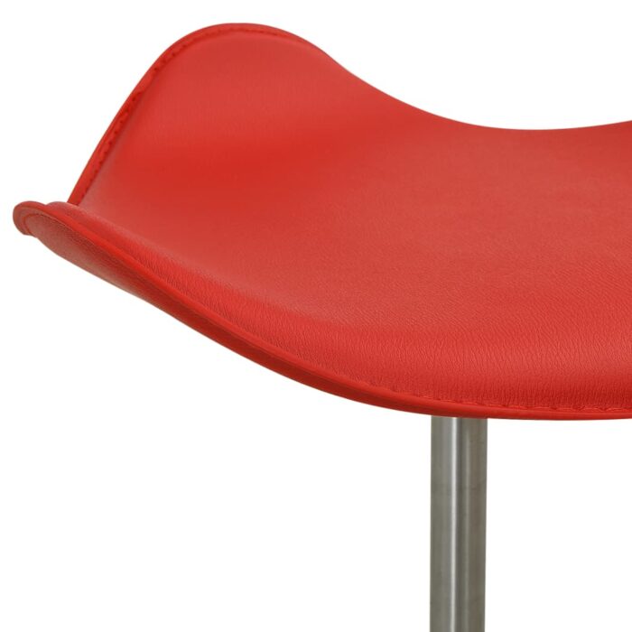 Chaise pivotante à manger Rouge Similicuir – Image 4