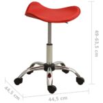 Chaise pivotante à manger Rouge Similicuir – Image 6