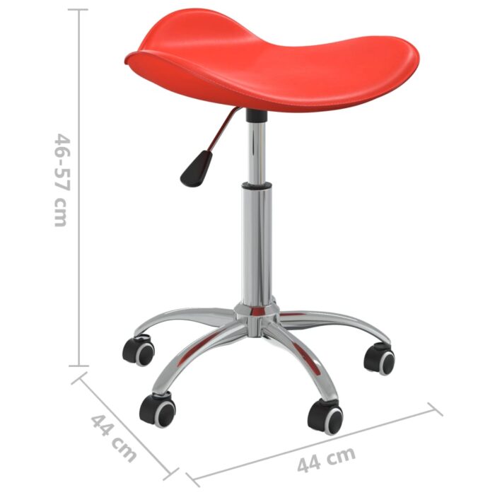 Chaise pivotante à manger Rouge Similicuir – Image 7