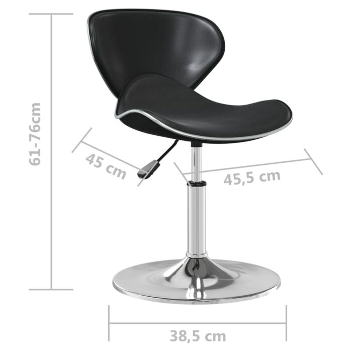Chaise de salle à manger Noir Similicuir – Image 7