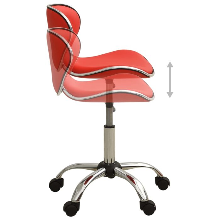 Chaise de bureau Rouge Similicuir – Image 2