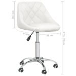 Chaises pivotantes à manger lot de 6 blanc similicuir – Image 8