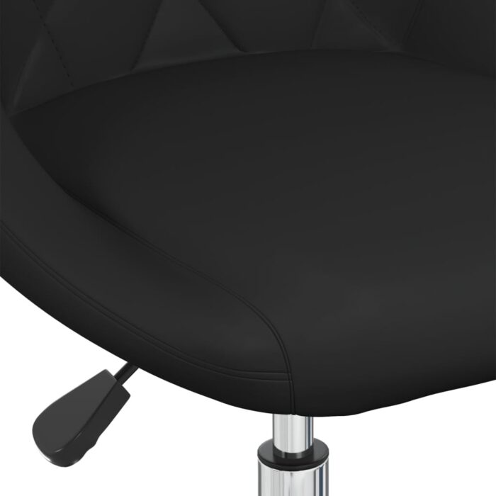 Chaise pivotante de salle à manger Noir Similicuir – Image 6