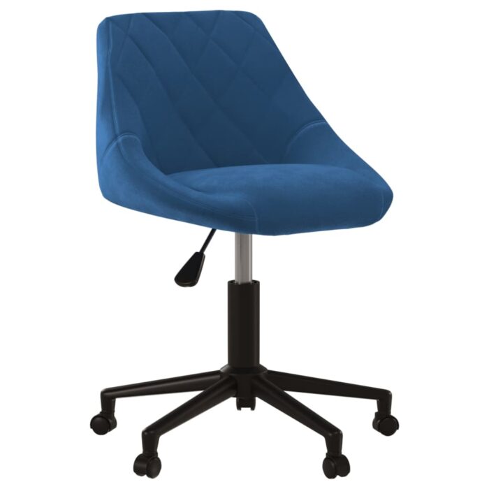 Chaise pivotante de salle à manger Bleu Velours – Image 1