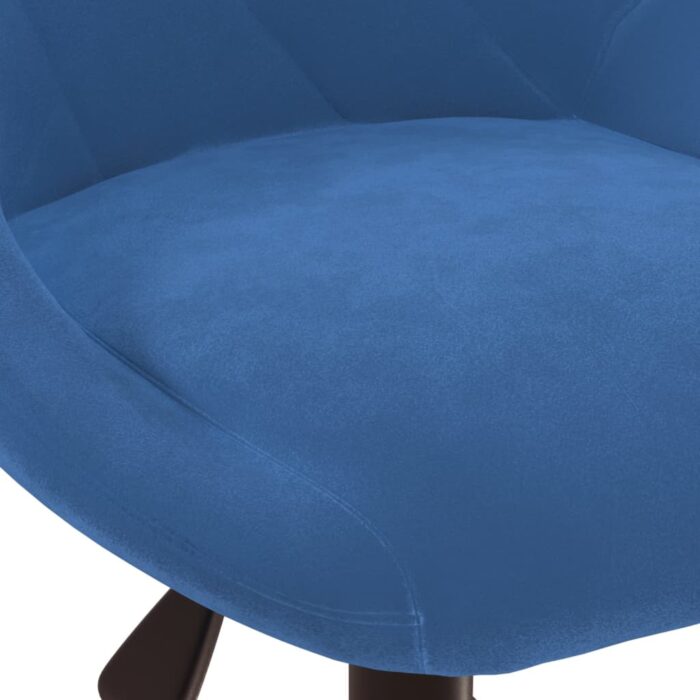 Chaise pivotante de salle à manger Bleu Velours – Image 5