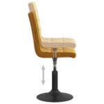 Chaises pivotantes à manger lot de 4 marron velours – Image 6