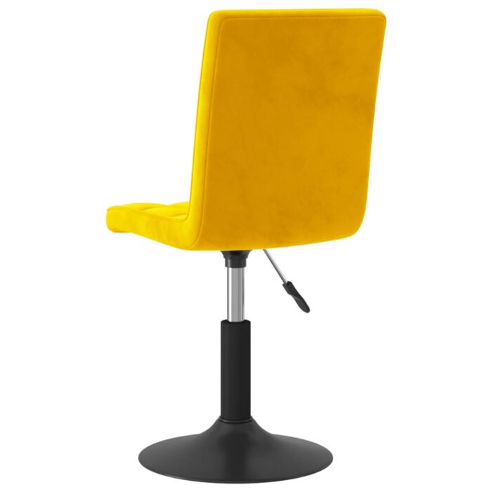 Chaises à manger pivotantes lot de 6 jaune moutarde velours – Image 5