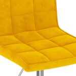 Chaises à manger pivotantes lot de 6 jaune moutarde velours – Image 7