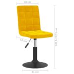 Chaises à manger pivotantes lot de 6 jaune moutarde velours – Image 8