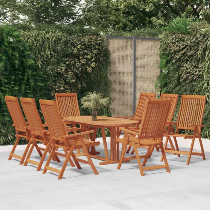Chaises de jardin pliables lot de 8 Bois d'eucalyptus massif – Image 1