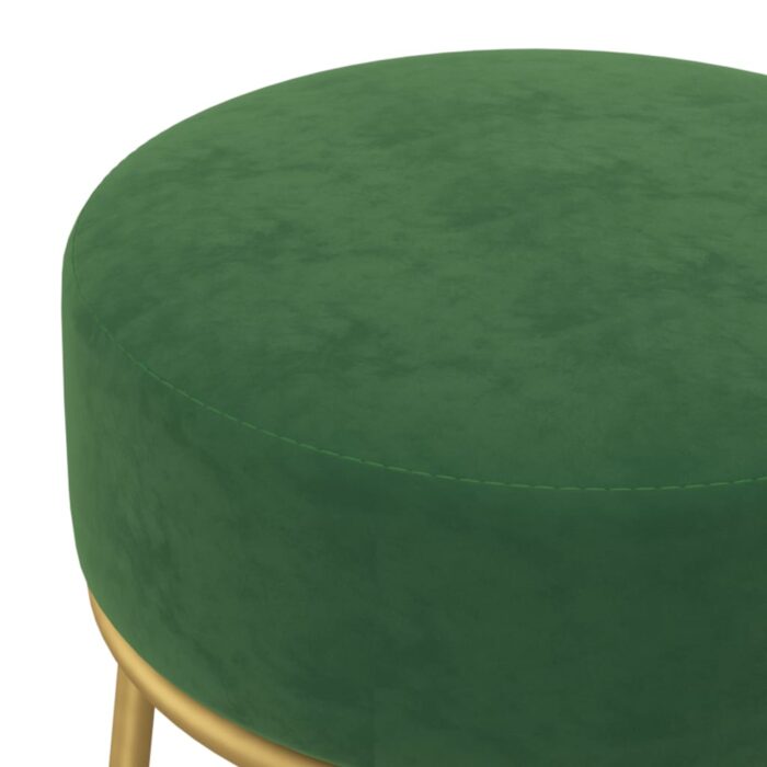 Tabouret rond Vert Velours – Image 3