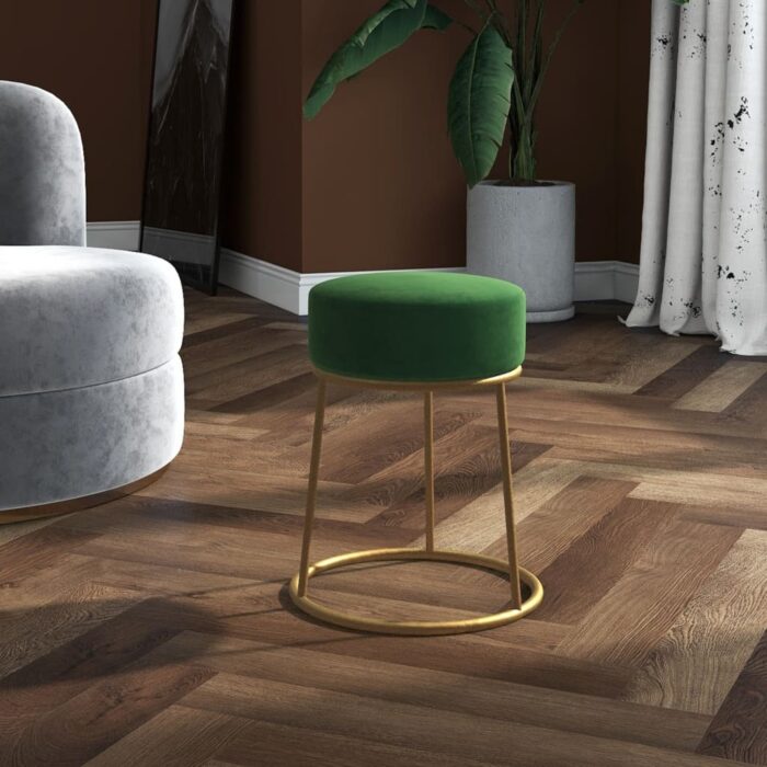 VXL8720286759257_m_en_hd_1.jpg Tabouret rond Vert Velours – Image 1