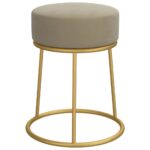 Tabouret rond Gris foncé Velours – Image 2