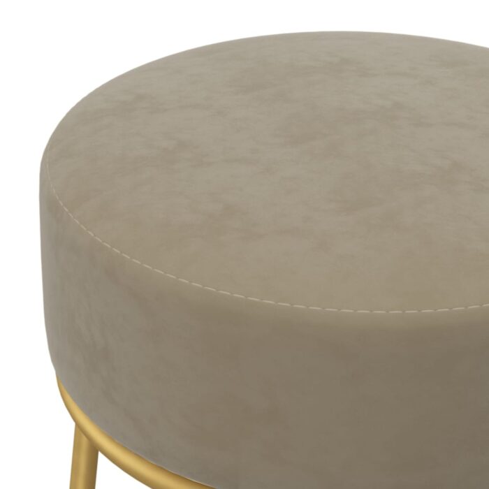 Tabouret rond Gris foncé Velours – Image 3