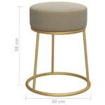 Tabouret rond Gris foncé Velours – Image 4