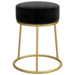 Tabouret rond Noir Velours – Image 2