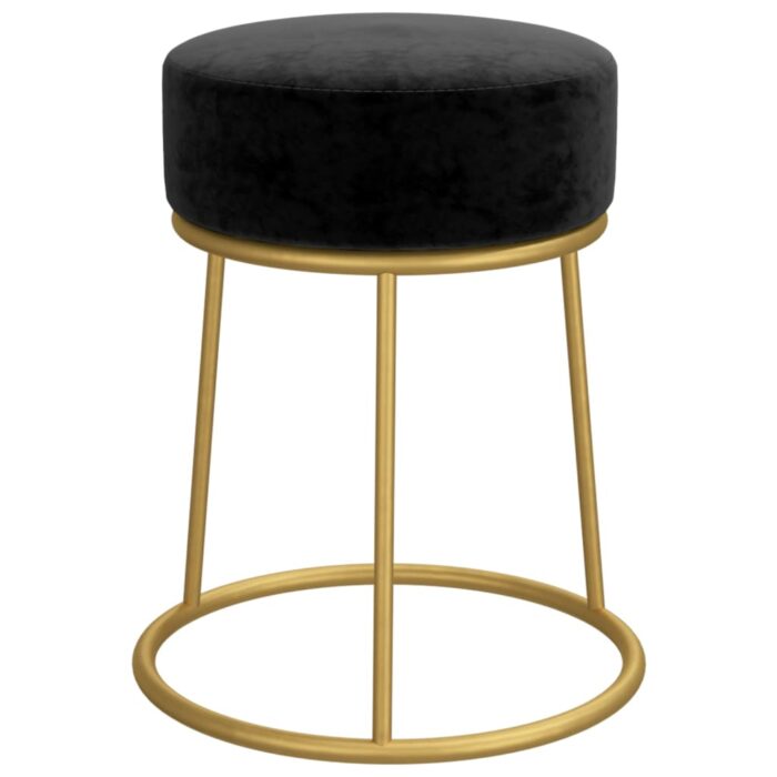 Tabouret rond Noir Velours – Image 2