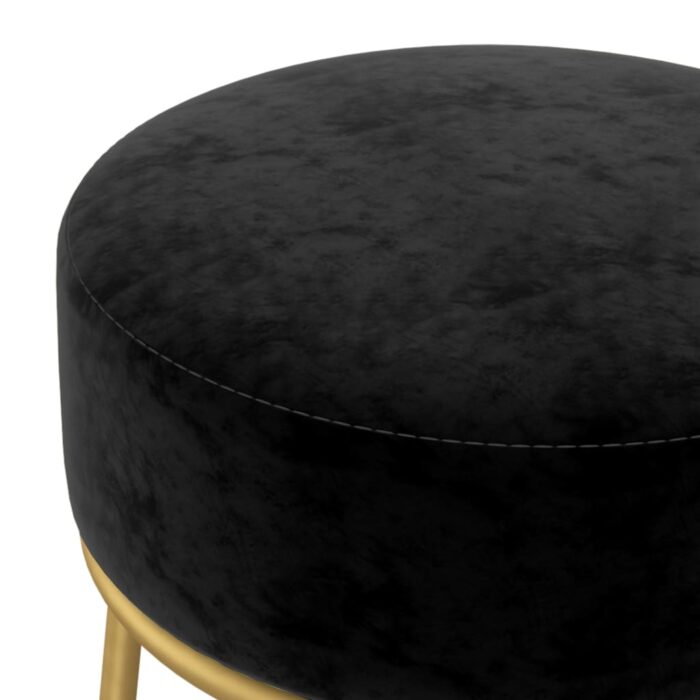 Tabouret rond Noir Velours – Image 3