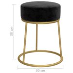 Tabouret rond Noir Velours – Image 4