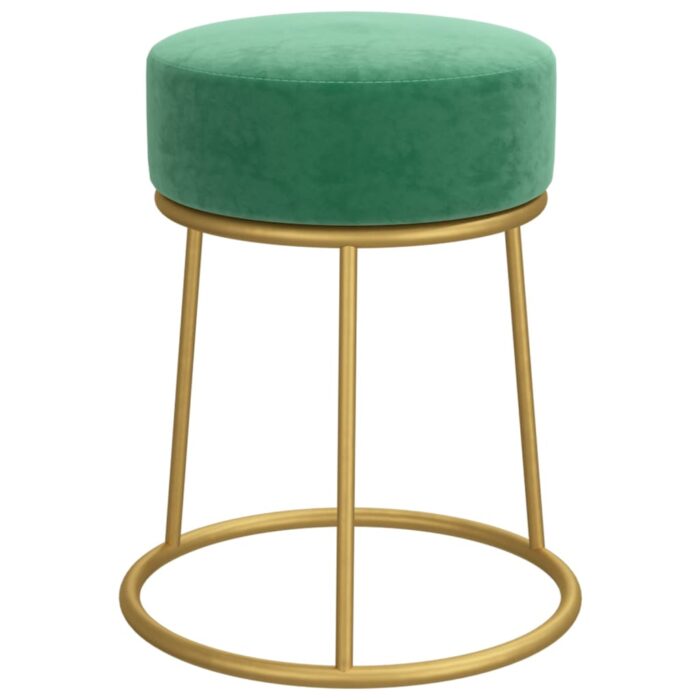 Tabouret rond Bleu clair Velours – Image 2