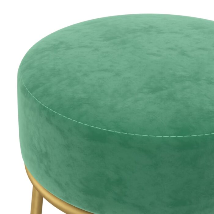 Tabouret rond Bleu clair Velours – Image 3