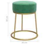Tabouret rond Bleu clair Velours – Image 4