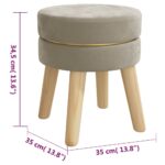 Tabouret rond Gris foncé Velours – Image 4