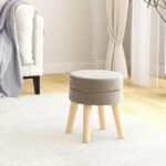 Tabouret rond Gris foncé Velours