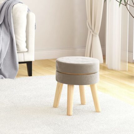 Tabouret rond Gris foncé Velours
